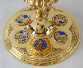 Antique solid silver gilt Ciborium